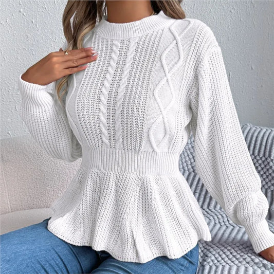 Clara | Dzianinowy Sweter z Peplum