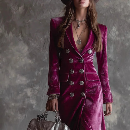 Aurelia | Velvet Tailored Maxi Dress