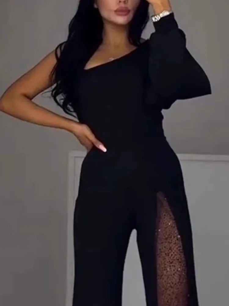 Noir | One-Shoulder Jumpsuit