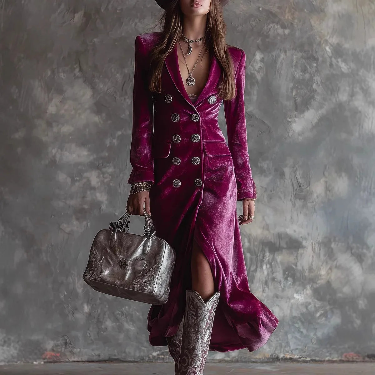 Aurelia | Velvet Tailored Maxi Dress