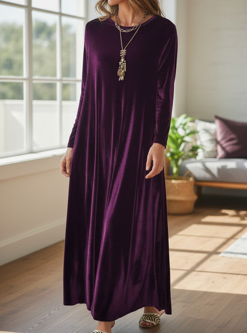Valencia | Elegancka Welurowa Sukienka Maxi
