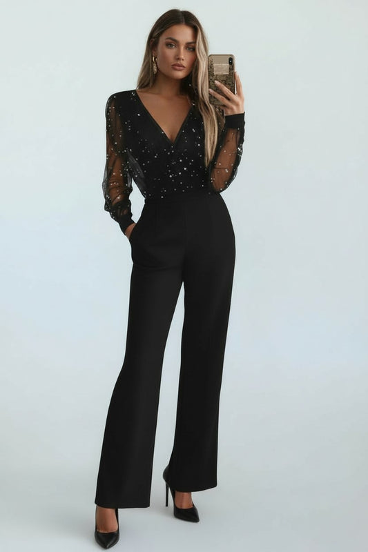 Celestine | Midnight Sparkle Jumpsuit