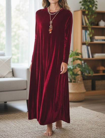Valencia | Elegancka Welurowa Sukienka Maxi