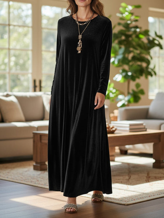 Valencia | Elegancka Welurowa Sukienka Maxi