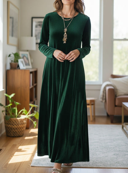Valencia | Elegancka Welurowa Sukienka Maxi